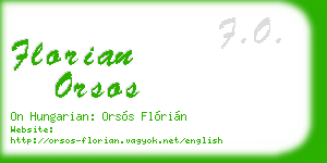 florian orsos business card